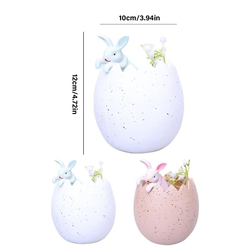 Cute Easters Bunnies and Eggshell Planter Funny Succulents Plant Flower Pots Indoor Bonsais Holder Container Decors