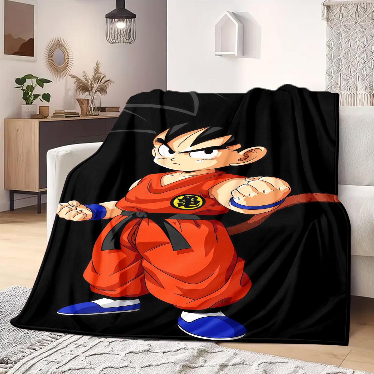 

Cute Cartoon Son Goku Print Blanket Warm Comfortable Flannel Blanket Suitable for Bedrooms,Sofas, Beds,Chairs,Travel -QIAO7 75x90cm