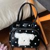 Korean Version of Cute Polka Dot Shoulder Bag Women's 2025 New Fashion Cartoon Puppy Backpack Large-capacity Commuter Bag