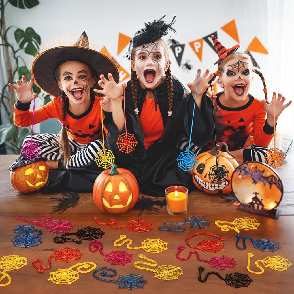 36PCS Spider Web Children's Items Decorations Children's Halloween Gift Bag Ceiling Window Decor for and Girls