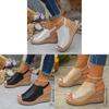 Roman Sandals For Women Summer Thick Sole Pu Fish Mouth Slip On With Elastic Band