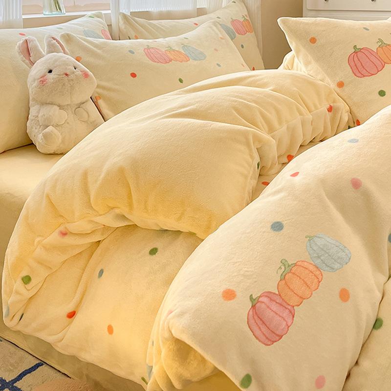 Утолщенный Молочный Флис Пододеяльник Однопредметный Двусторонний Флис Фарай Коралловый Флис Детский Пододеяльник 150X200X230 1.2m Bed3pc  150x200cm quilt core