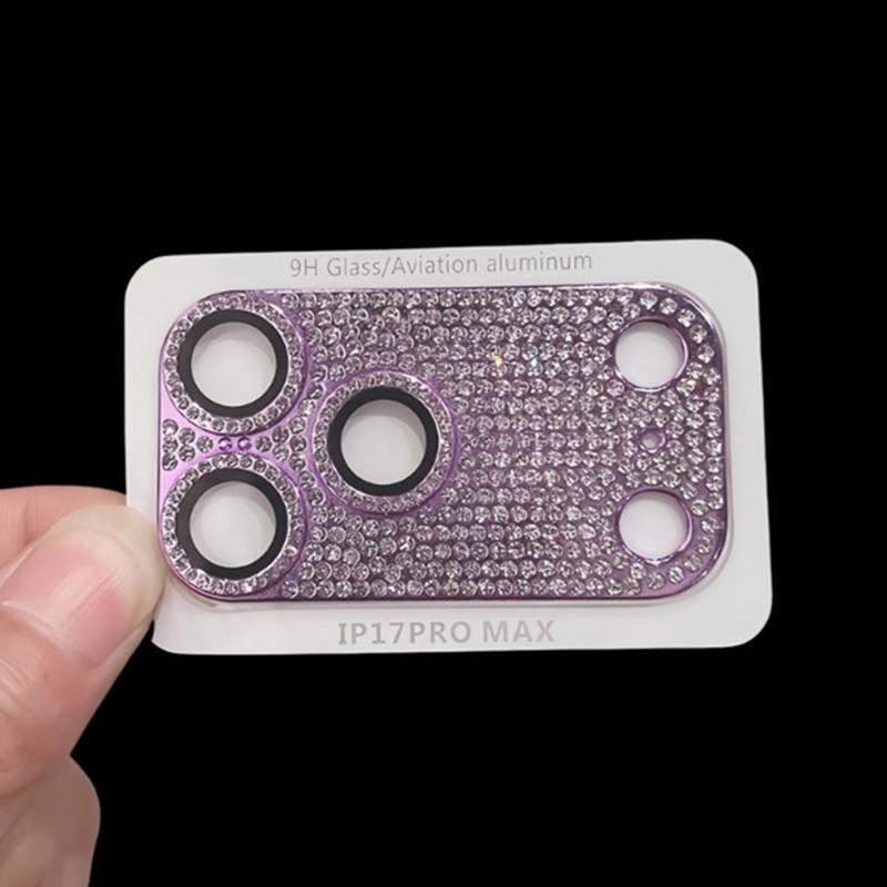 Full Diamond Camera Protection For iPhone 17 16 15 14 13 Pro Max Air Plus Lens Cover Glitter Protector Camara Scratch-resistant