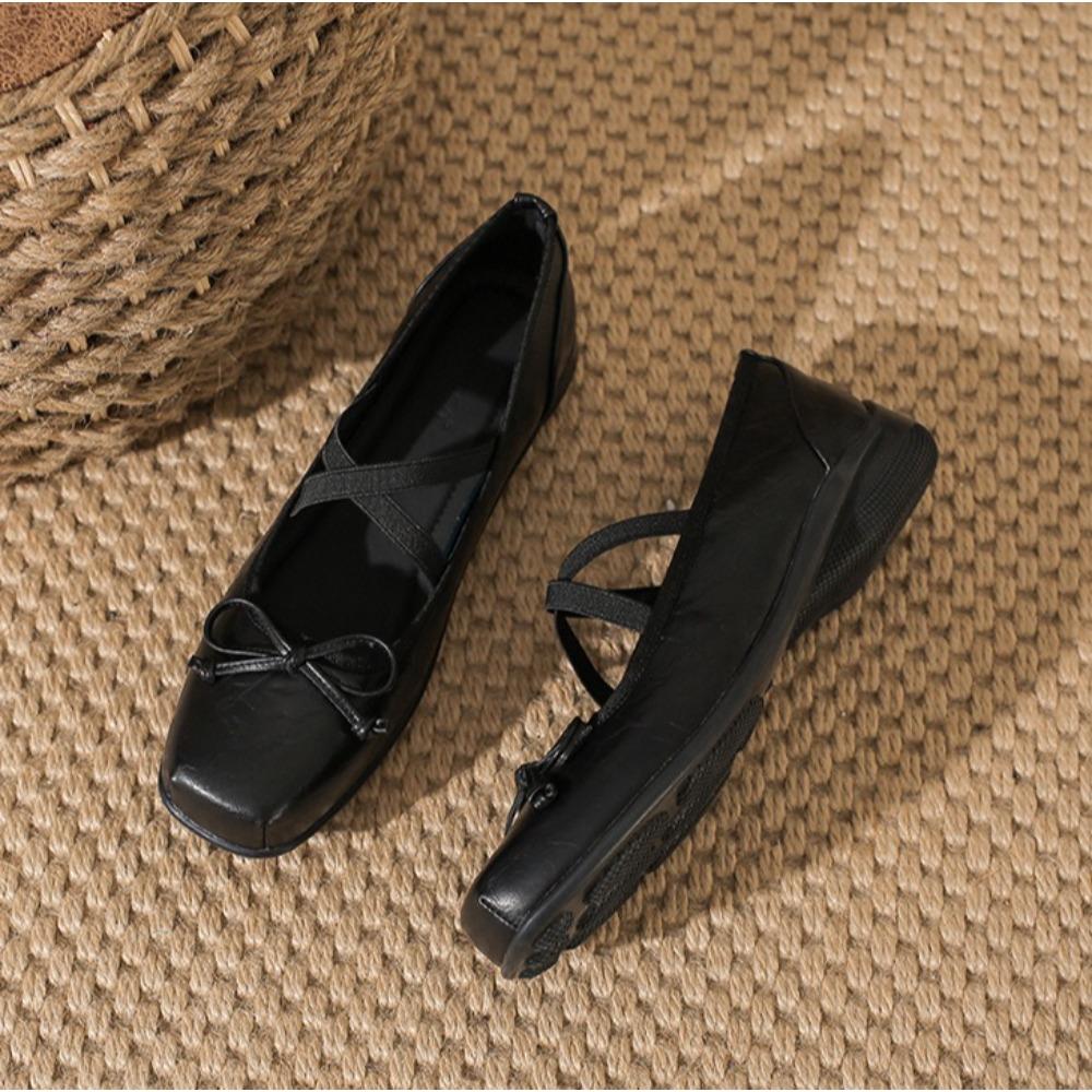 Fashion French Square Head Versatile Shallow Mouth Ballet Flats Women Spring Summer 2025 New Women's Shoes Flat Comfortable Single Shoes