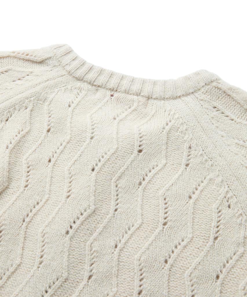 MMIC Wavy Zip Cardigan (Ivory)