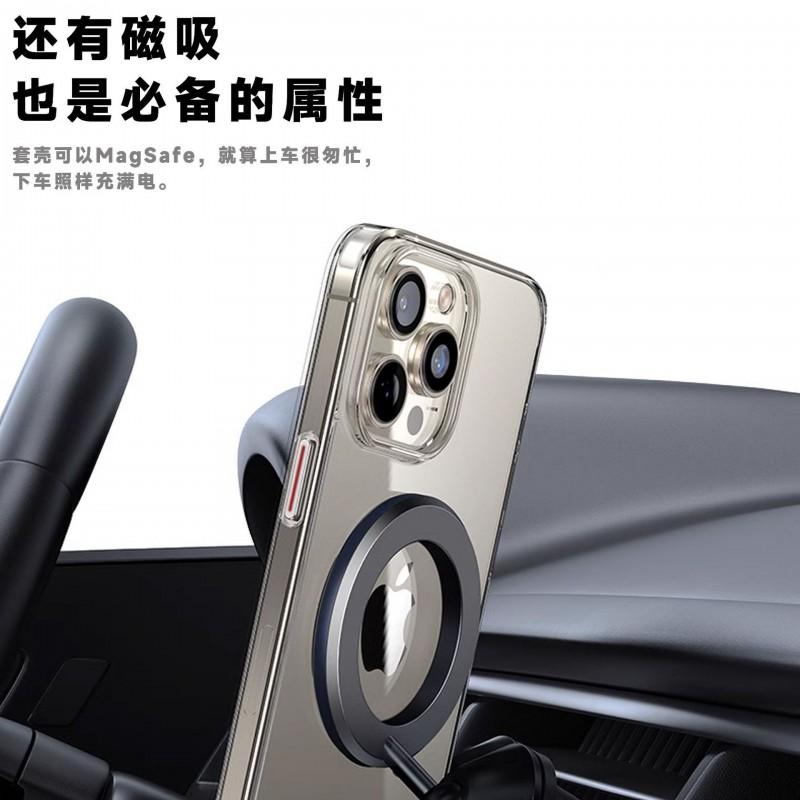360 Rotating Gear Magnetic Phone Stand Case IPhone 14/13/12 Pro Max Transparent PC Shockproof Protective Cover With Built-in