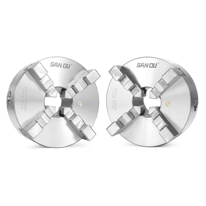 4-Jaw K12-80/100/125/130/160/200/250mm Self-Centering Linkage Lathe Chuck with Chuck Wrench for CNC Rounter Engraving Milling Tire Chucks 1