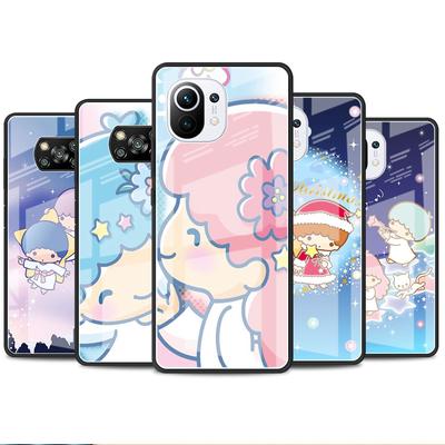 Glass Case For Xiaomi Poco X3 NFC 11 Lite 11T F3 M3 For Redmi Note 11 10 9 8 Pro 10S 9S 9A 9C Phone Cover LittleTwinStars Cute