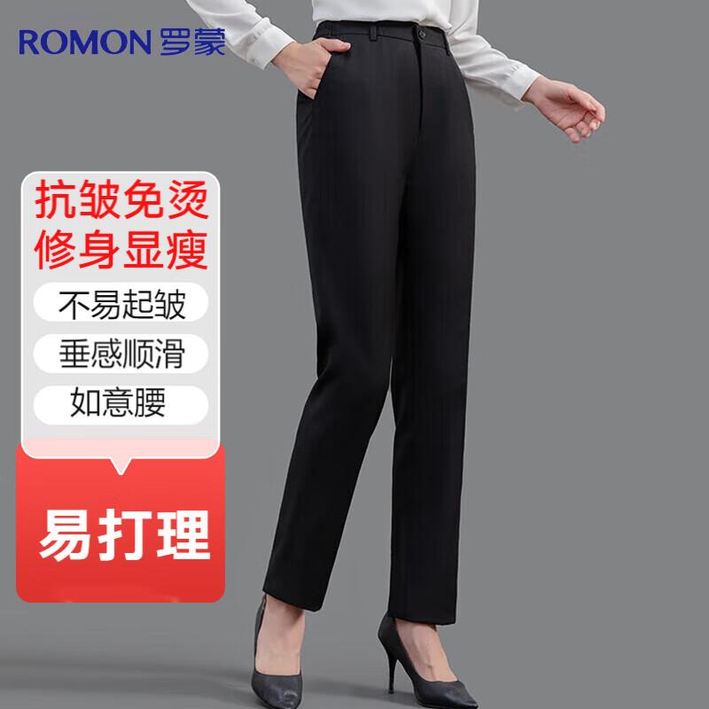 Romon Women s High-Waisted Straight-Leg Business Trousers 5XL