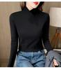 Women's Half-High Collar Fleece Base Layer Shirt – Versatile Long Sleeve T-shirt for Autumn/Winter.
