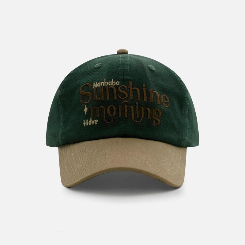 Hat women's new trendy brand letter embroidery baseball cap men's street fashion contrasting color splicing cap