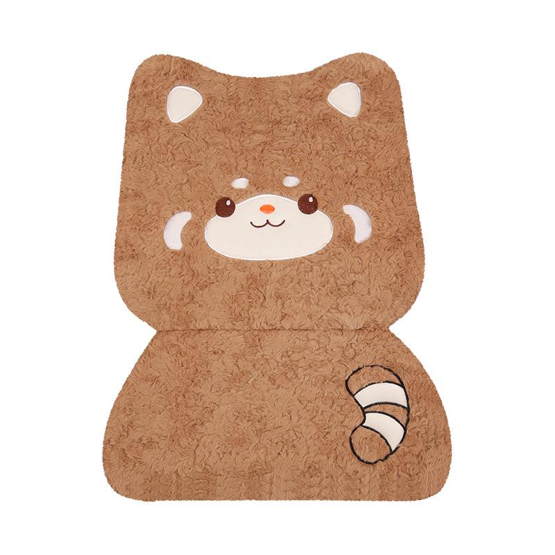 Cartoon Raccoon Winter Plush Car Seat Cushion