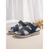 New Summer Women's Casual Wedge Heel Flat Soled Plus Size One Strap Sandals
