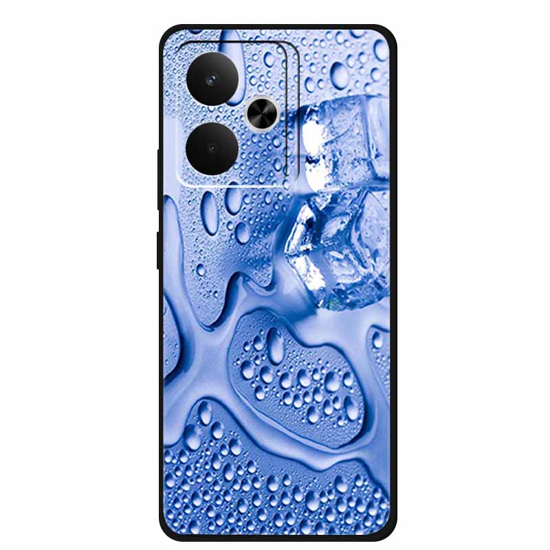 Phone Case For Realme GT 7T Case Flowers Soft Black Silicone Back Cover For Realme 14 5G 15 Pro GT7 Case Shockproof Coque Fundas