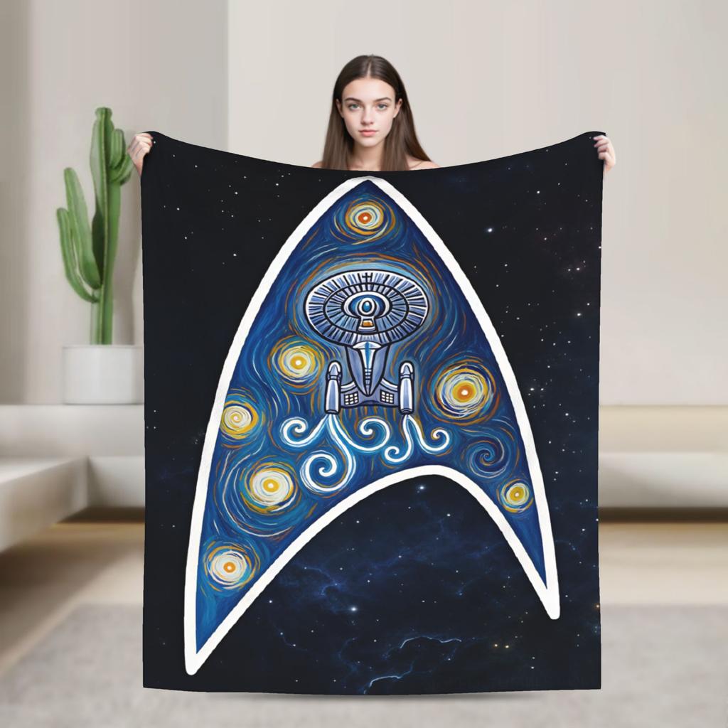 Soft Warm Blanket Travel Office S-Star T-Trek Ship Movie Throw Blanket Flannel Bedspread For Living Room Print Sofa Bed Cover