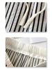 White Striped Wide Leg Women's Slimming Pants - New Summer 2025 Collection