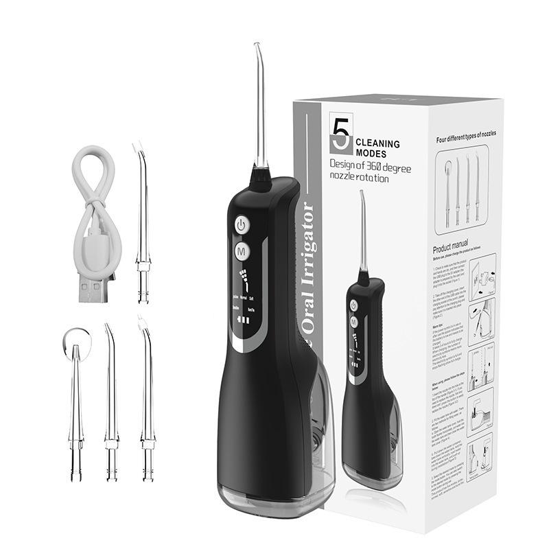 Water Flosser 5 Modes Irrigador Dental Water Tank Oral Irrigator Dental Flusher Usb Rechargeable Portable Teeth Cleaning чёрный