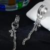 Customized Hip Hop Tassel Cross Chain Ear Cuff Earrings for Women - Retro High-End Punk Style Accessories