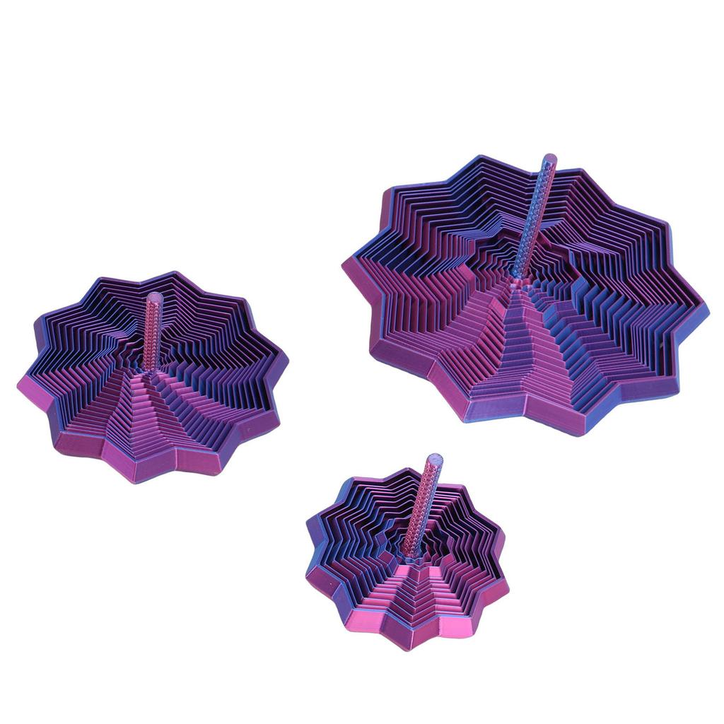 3 Stück 3D-gedruckte expandierende Sternenspielzeuge Polygonale Finger-Rotations-Sensorikspielzeuge mit Griff