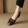 Special Offer Soft Leather Square Head High Heels Women's  New  Knot Thi Heel Versatile Single Oes