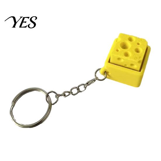 3D Print Clicker Printed Cheese Toy, Stress Relief Finger Decompression Toy Clicker, Pocket Size Push Button Fidget Keyboard Gadget