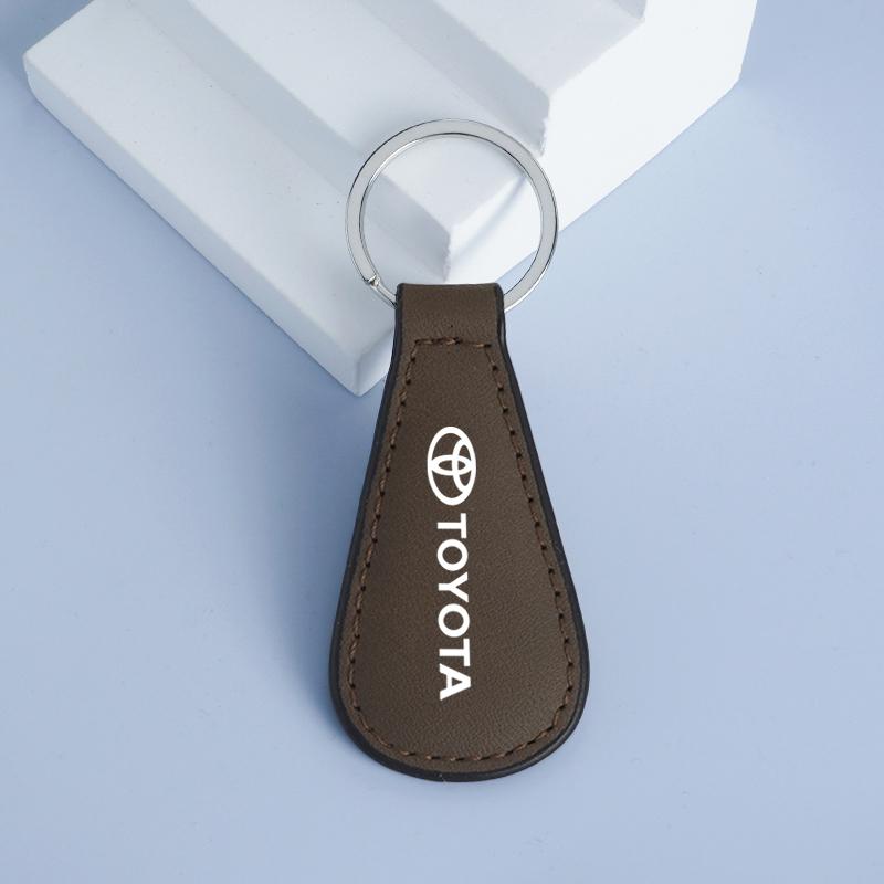 PU Leather Car Keychain Key Rings For Toyota Hilux Aygo Yaris Ractis Corolla Camry Rav4 Cruiser CHR Auto Pendant Accessories