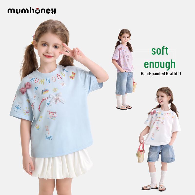 Girls Cartoon Short-Sleeve T-Shirt 140