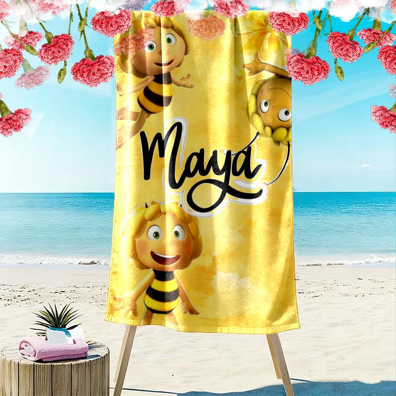 Maya Biene Handtuch, Großes Weiches Schnelltrocknendes Handtuch für Strand Camping Schwimmen