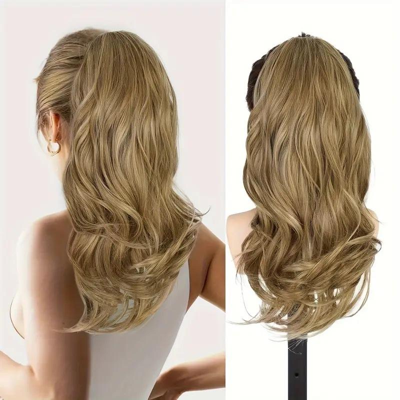 European American Wig Drawstring Ponytail Women's Layered Roll Big Wave Micro High Extension