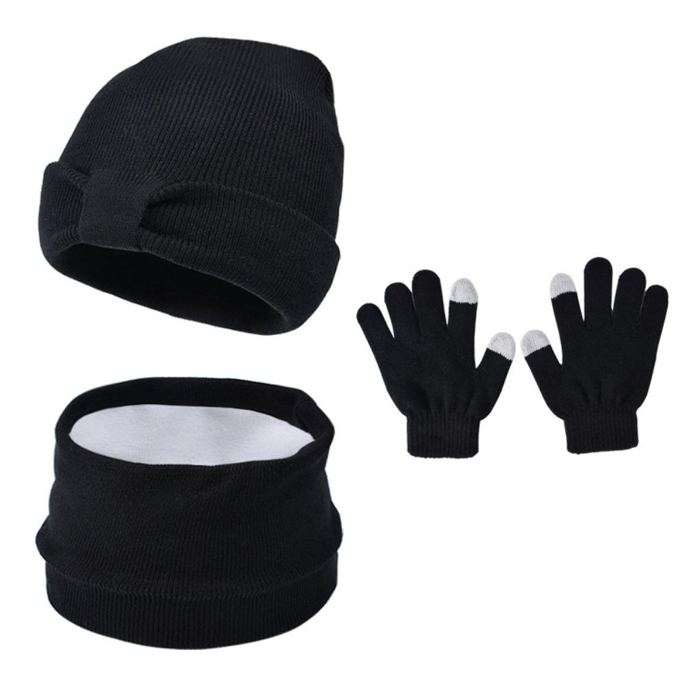 3Pcs/Set Warm Kids Hats Scarfs Gloves Set Cute Baby Beanie Cap Gift Mitten  Toddler