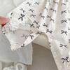 Summer Baby Girl Bow Tie Strap Romper With Hat Infant Outerwear Crawling Suit Versatile Bodysuit