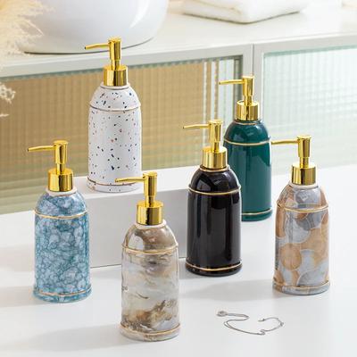 Keramik-Handdesinfektionsmittelflasche, leichte Luxus-Pressflasche, kreative High-End-Badezimmerlotion, Shampoo, Duschgelflasche, Unterabfüllung