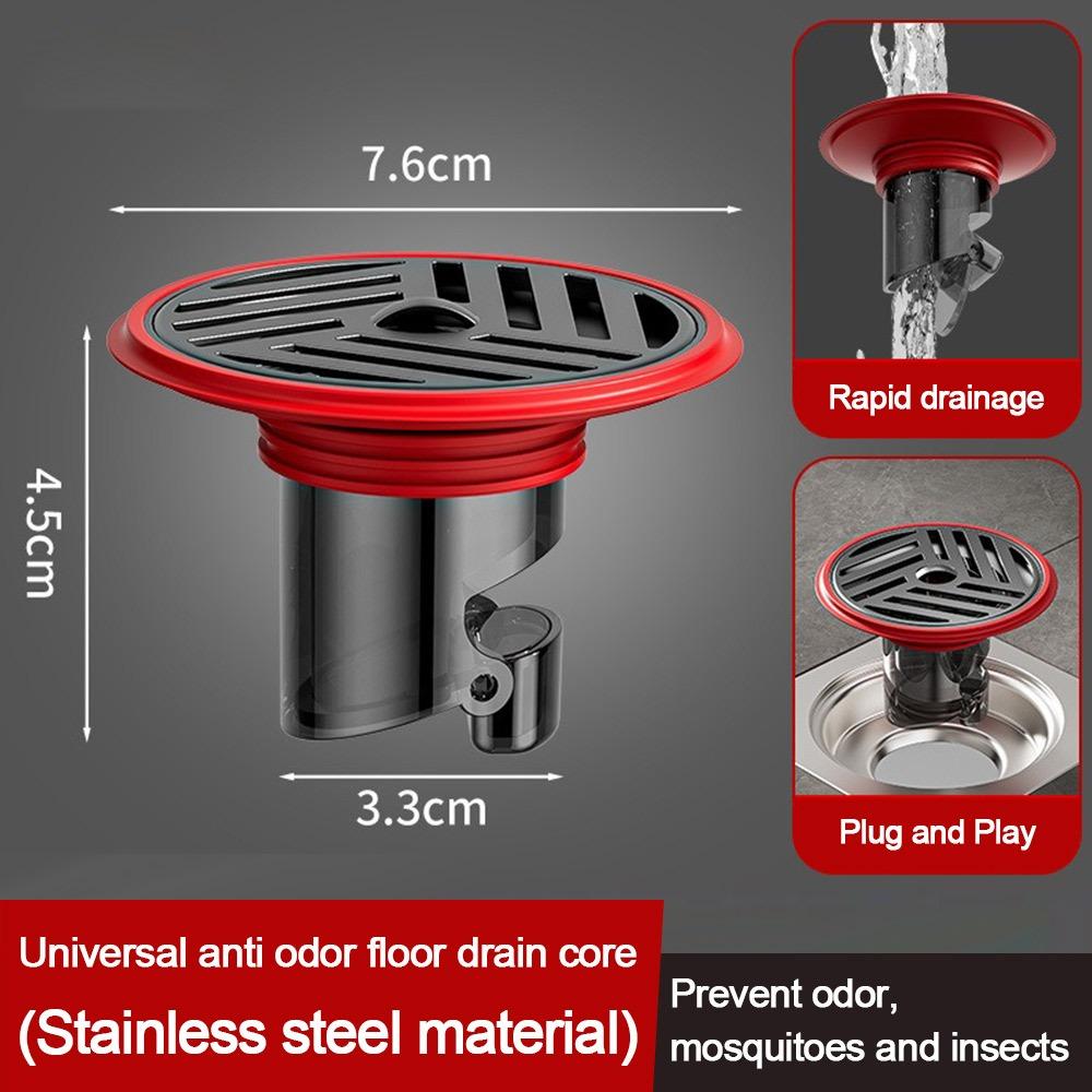 Bouchon de filtre de vidange en acier inoxydable, anti-reflux, bouchon de filtre de vidange de sol de douche, fournitures de salle de bains