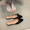 Pink Bow Bag Head Half Slippers Fairy Temperament Fairy Half Support Single Shoes