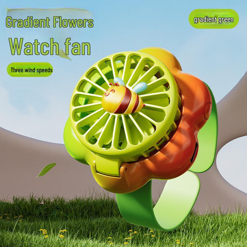 Kids' Cartoon USB Rechargeable Handheld Mini Fan - Cute, Portable Gift for Students