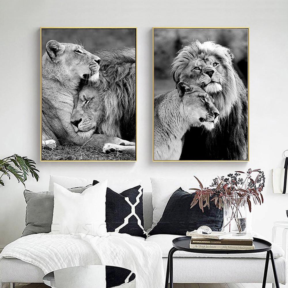 Modern Animal Lovely Lion Canvas Painting Posters and Prints Wall Art Pictures for Living Room Home Decoration Cuadros