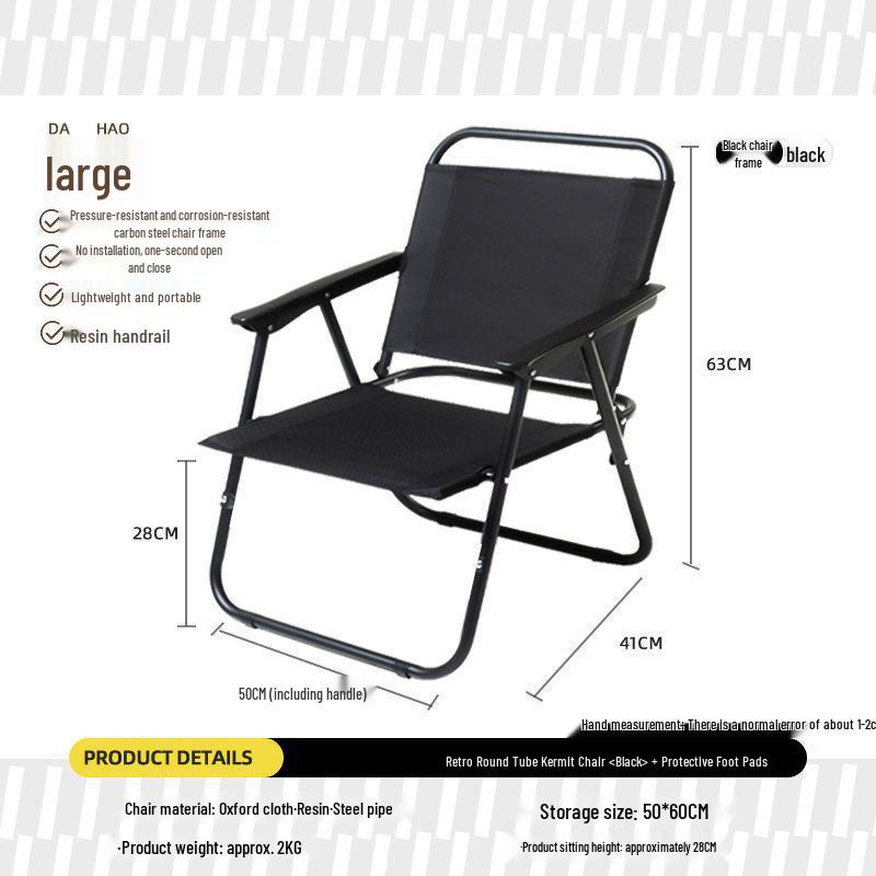 Kermit Portable Outdoor Folding Chair & Table Set - Ideal for Camping, Picnic, Fishing, or Beach Use