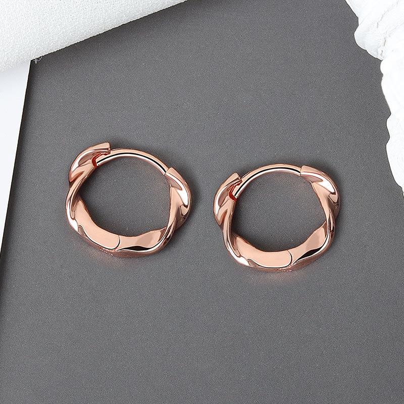 Japanischer Minimalistischer Leichter Luxus Gedrehter Draht Ohr-Manschette Elegantes Linien-Design Knorpel-Ohrring Für Frauen Modeschmuck