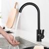 Black Kitchen Faucet - AURALUM - High Swivel Spout - Hot and Cold Water - Removable Aerator