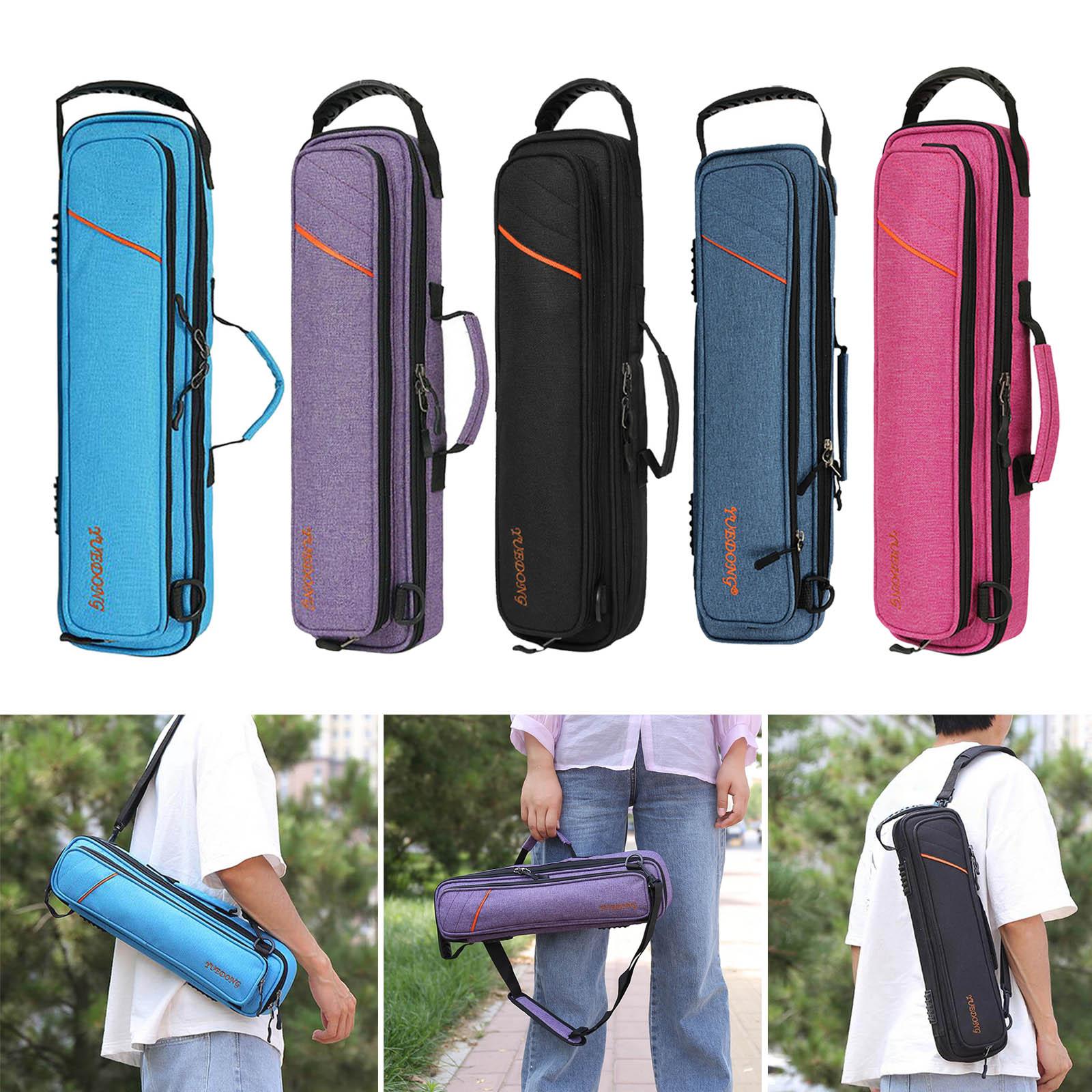 Borsa per Flauto Portatile Tessuto Oxford Leggera Resistente all'Usura Borsa per Strumento violetto