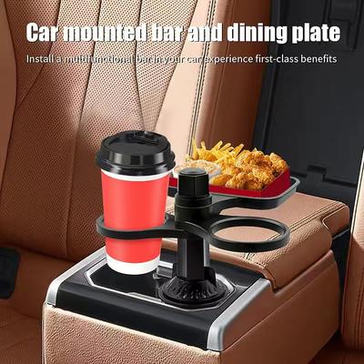 Multi Functional Dining Tray Coffee Beverage Burger Table 360 Degree Rotating Car Cup Holder