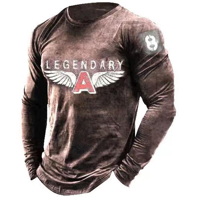 Vintage Men's Imitation Cotton T Shirts Spring Autumn Crew Neck Loose Long Sleeve Casual Top Tees Men Clothing Oversized T Shirt