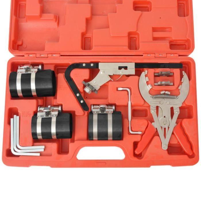Kit d'outils d'entretien de segment de piston - vidaXL - 11 pièces - Acier - Universel - Noir