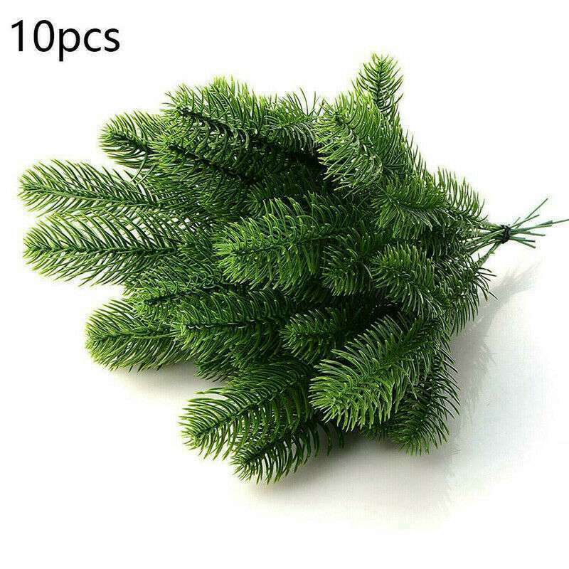Artificial Flower Home Decor Christmas Xmas Tree 10Pcs Pine Branches Fake Plants Artificial Flower Home Decor Christmas Xmas Tree 10Pcs Pine Branches Fake Plants