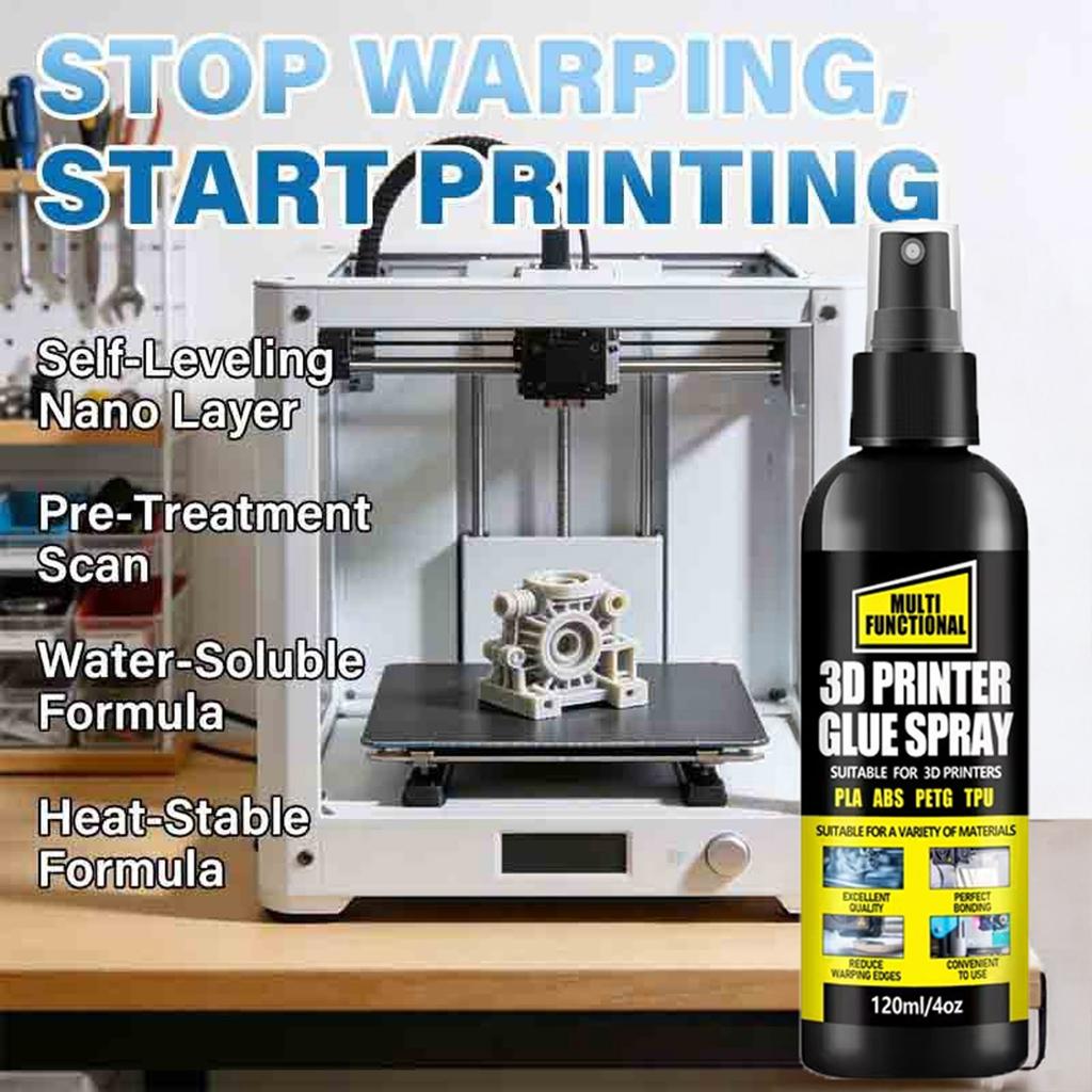 Reliable 3D Printing Adhesive For ABS PETG ASA Materials Offering Secure Model Attachment And Quick Setups