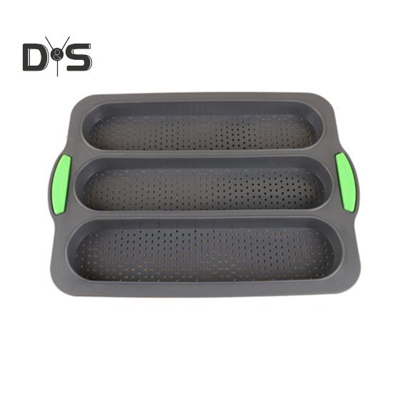 

Силиконовая форма для хлеба с антипригарным покрытием, пищевая форма для багета, хлеба, противень для выпечки с дренажными отверстиями для домашней кухни, выпечки, булочек для бургеров, сэндвичей, печенья