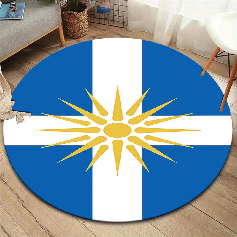 Flag Round Area Rug,Carpet Rug for Living Room Bedroom Sofa Playroom Decor,Non-slip Floor Mat