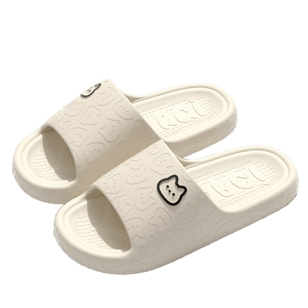 Neko Town Cat All One Size Fits All Slippers, Sandals, Indoor/Outdoor Use, Unisex, Season, Washable, Cute, (White)