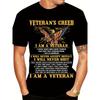 Men's Veteran's Creed T-Shirt American Flag Eagle Graphic Printed Casual Short Sleeve O-Neck Pullover Tee Patriotic Streetwear Tops Men's Clothing