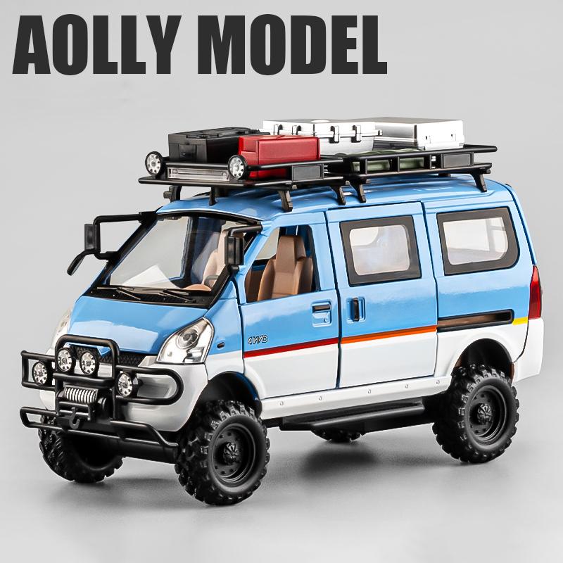 1:24 WuLing VAN Off-Road Vehicle Alloy Muscle Car Model Sound and Light Pull Back Children's Toy Collectibles Birthday Gift